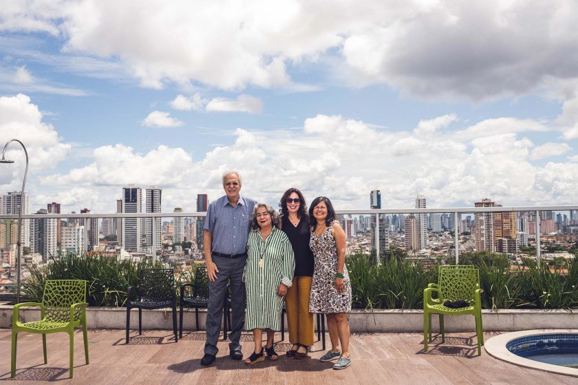 Marielos Peña Claros (far right) with co-chair Carlos Nobre (left), Emma Torres and the former co-chair Andrea Encalada.